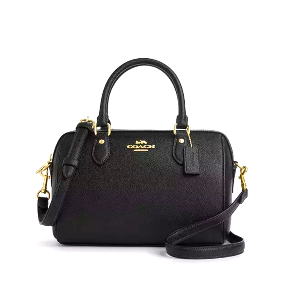 NWT! Coach #CV403 Rowan Satchel Bag In Gold/Black